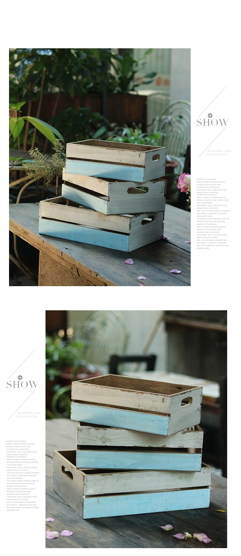 distressed painted handmade solid small decor wood crate (5)