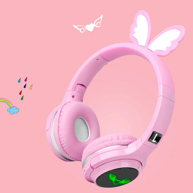 Seven color LED Cartoon Wireless Bluetooth Headset Luminous Effect Headphones With Microphone Music Headphones Kids Gift Seven c