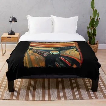 

Safe Scream Throw Blanket Soft Sherpa Blanket Bed Sheet Single Knee Blanket Office Nap Blanket