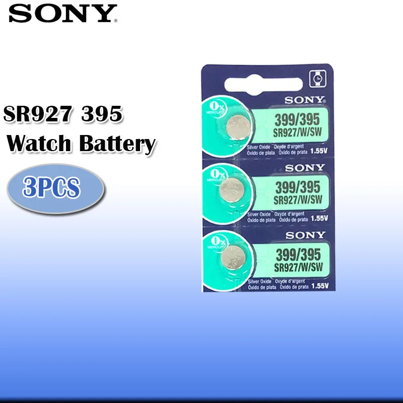 3 шт./лот Sony 100% оригинал 395 SR927SW 399 SR927W AG7 LR927 1 55 в серебряный оксид аккумулятор для