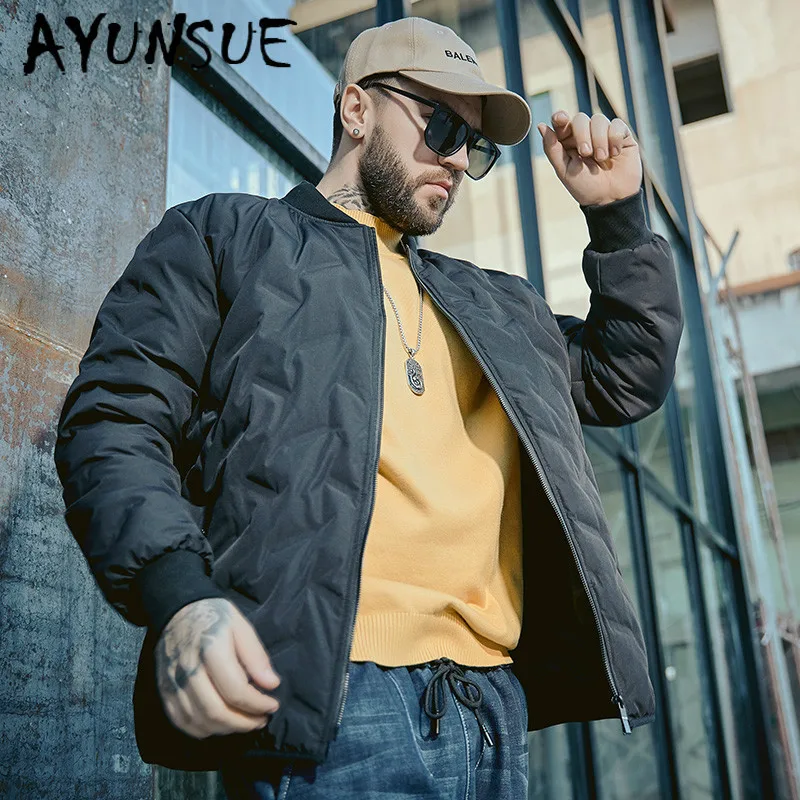 

AYUNSUE Men's 90% White Duck Down Jacket Korean Winter Coat Men Plus Size Puffer Jacket Men Warm Parka Casaco Y7004 YY1347