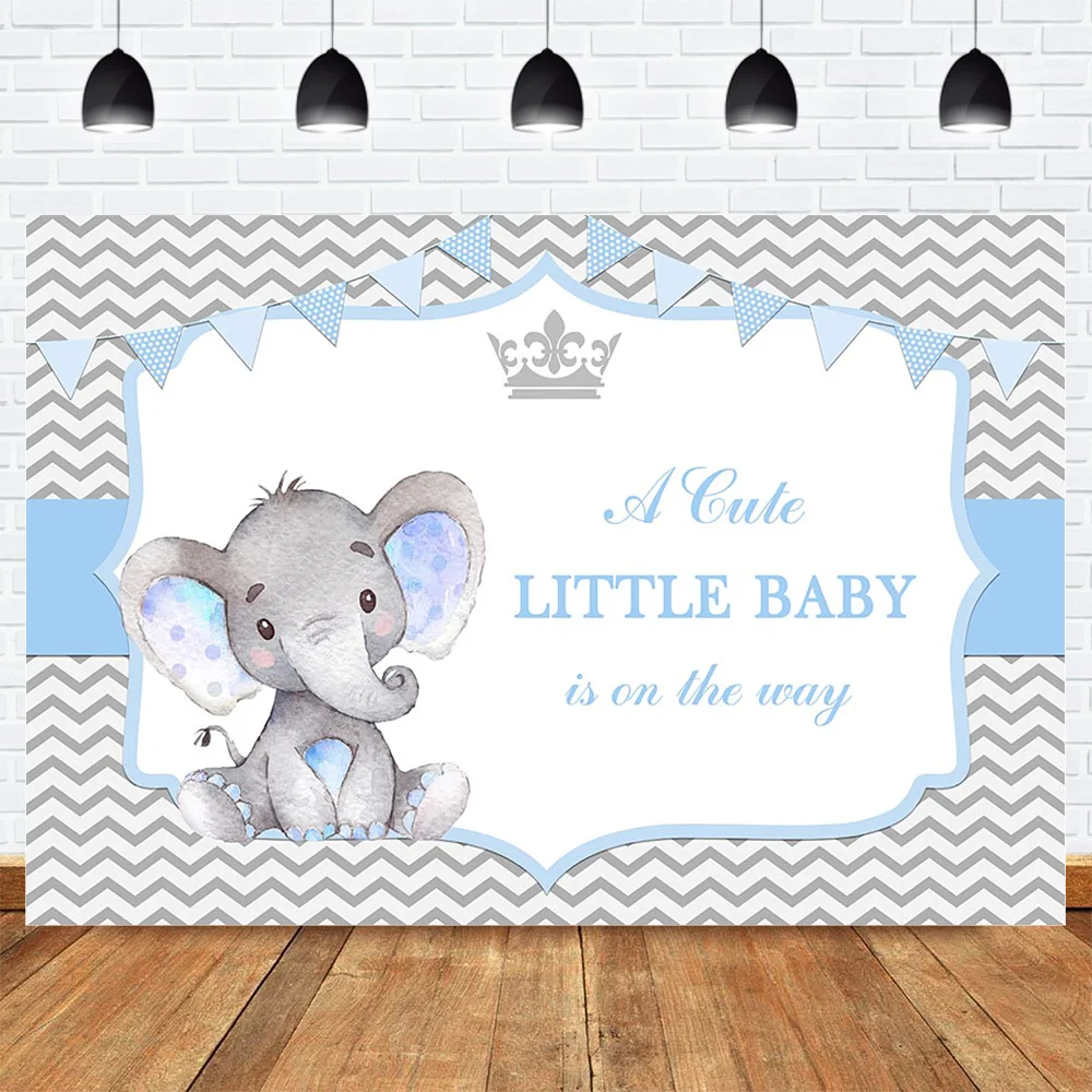 Фон для фотосъемки новорожденных с изображением маленького слона мальчика и