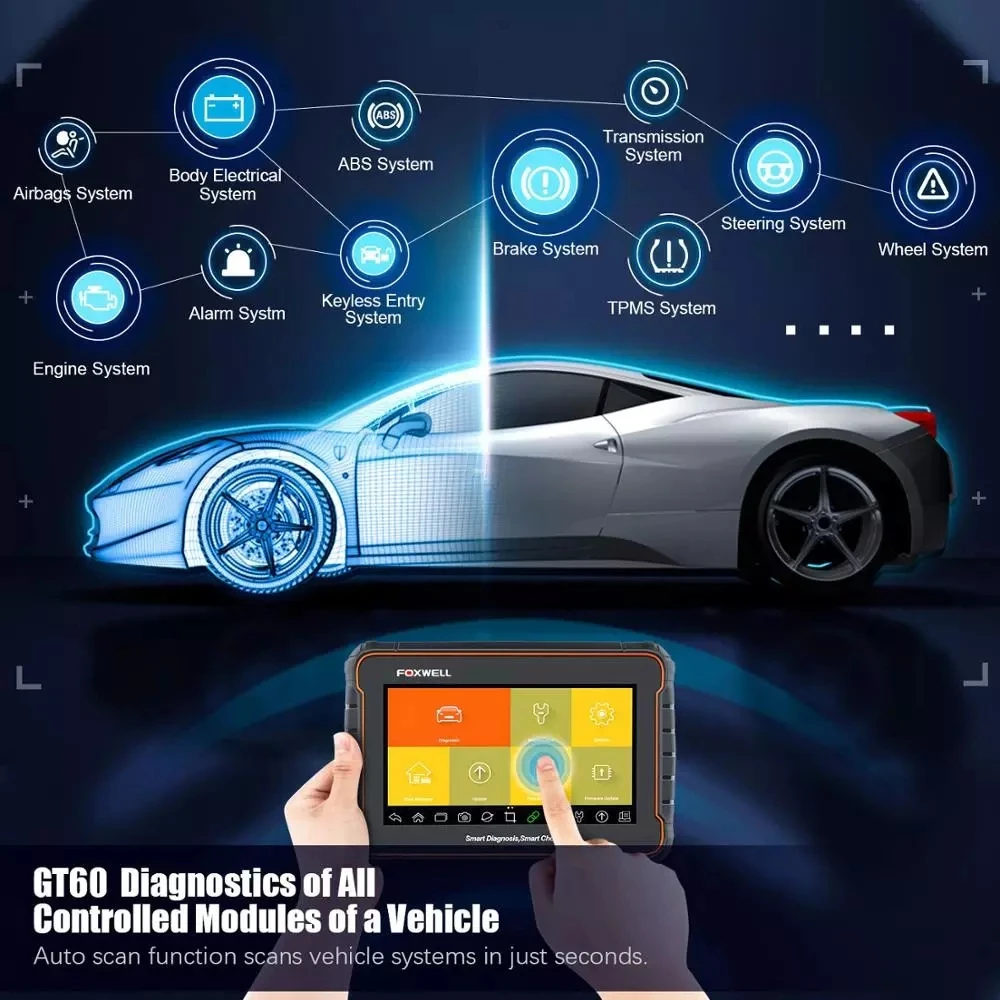 US $381.59 Foxwell GT60 OBD2 Scanner for All System DPF EPB SAS Oil Reset OBD 2 Auto Scanner Oneclick Update Online Diagnotics Tool