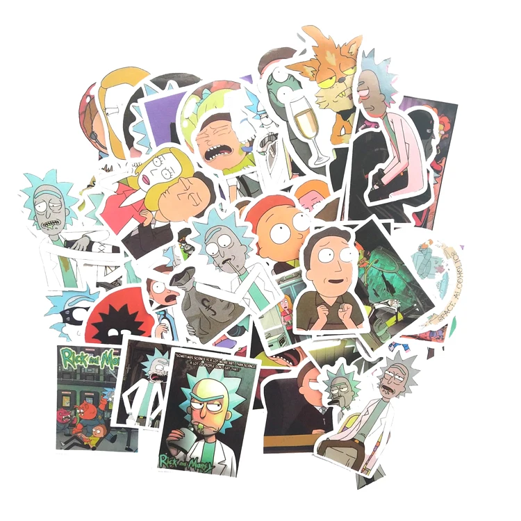 

50PCS Funny Comedy Rick and Morty Mixed Stickers For Notebook Skateboard Car Motorcycle DIY Waterproof Toy Sticker