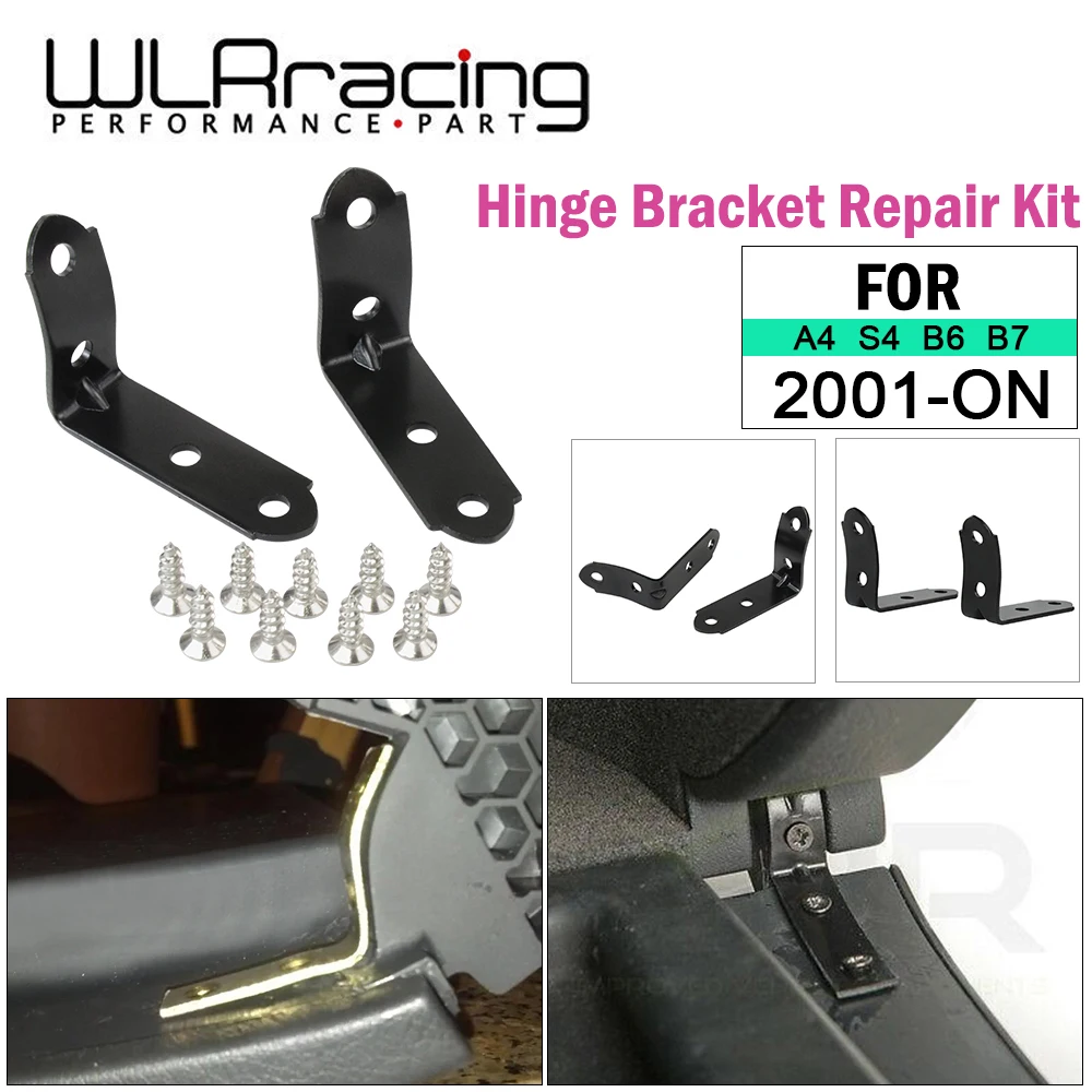 Wlr-универсальное 2 шт. подсветки перчаточного ящика крышкой, набор для ремонта изделий шарнирные кронштейны с винтами для ввиде горшка 01-на Audi A4 S4 RS4 B6 B7 8E DIY WLR-CPK01BK