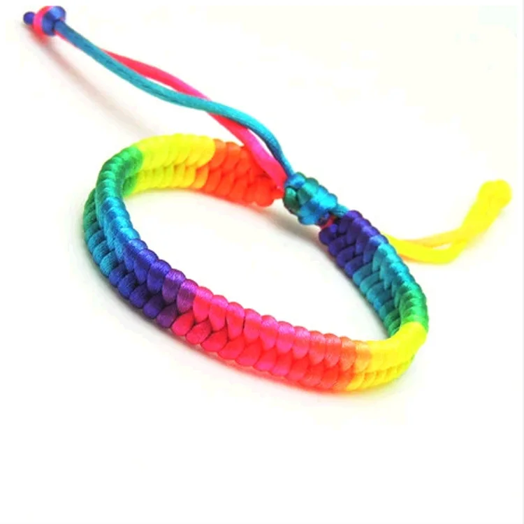 100 шт. оптовая продажа браслеты для геев радужные плетеные Pulsera Лидер продаж