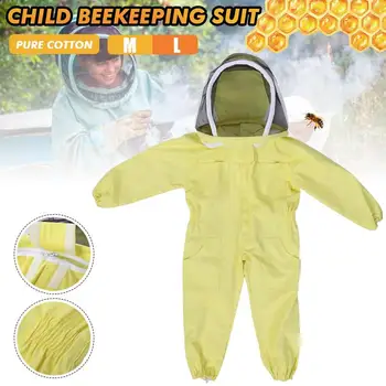 

Child Beekeeping Clothing Suit Jacket Pure Cotton Full Body Protective Beekeeping Suit Kid Farm Visitor Protective Coverall New