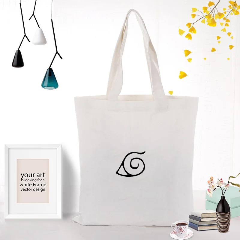 Наруто хозяйственная сумка, сумка-тоут, сумка на каждый день, холст, сумка, текст, сделай сам, пользовательский принт, логотип, эко многоразовая утилизация - Цвет: NARUTO016
