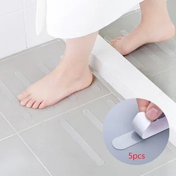 

5pcs Transparent Acrylic Bathtub Non-slip Stickers Mat Stairs Antiskid Anti-slip Glue Self-adhesive Anti Slip Sticker Bathroom