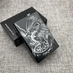 Customized Ultra - Thin Tiger Totem Aluminum Cigarette Case with Laser Engraving (Skull Dragon)
