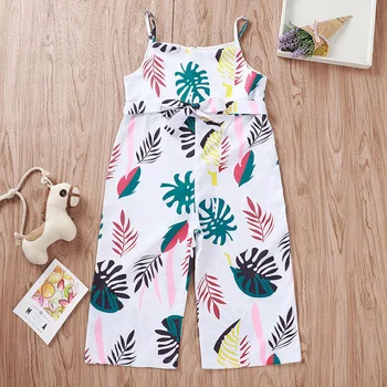 

Girl Rompers Leaf Print Sleeveless Baby Girl Jumpsuit Pants Baby Girl One Piece Toddler Costumes Bulk Wholesale Baby Clothes