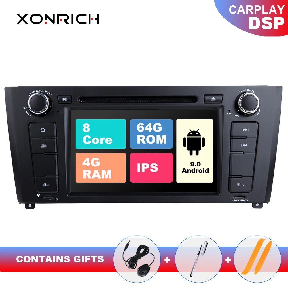 Excellent IPS DSP 8Core 1 Din Android 9.0 Car DVD Multimedia For BMW E87 BMW 1 Series E88 E82 E81 I20 Radio GPS Navigation head unit4+64GB 0