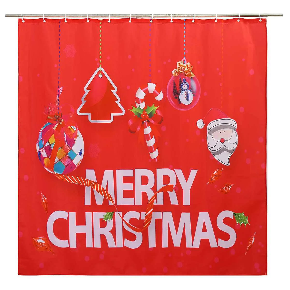 Merry Christmas занавеска для ванной, водонепроницаемый Рождественский коврик для ванной с Санта Клаусом, крышка для унитаза, полиэстер/фланелевая занавеска для душа