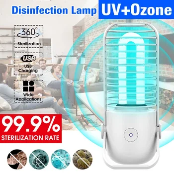 

UV lamp Germicidal Disinfection UVC Ozone LED Light bulb Ultraviolet Sterilizer bacterial 99.9% Kill Mite USB Rechargeable