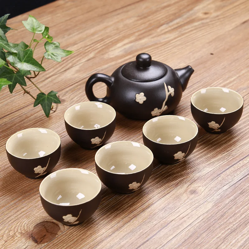 Tetera china de Kung Fu juego de tazas de té de cerámica de 80 ml 4 piezas de cumpleaños para regalo de inauguración de la casa Tea Lover 