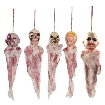 

Horror Scary Hanging Ghost Head Halloween Bar KTV Haunted House Skull Hanging Decoration Halloween Decoration Supplies2020.