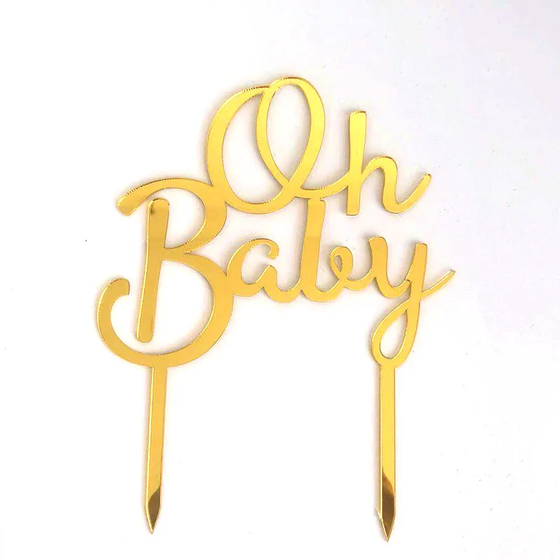 Oh Baby акриловые Топпер для торта «С Днем Рождения» для девочек и мальчиков Детские вечерние украшения кекс топперы материалы для украшения тортов - Цвет: Цвет: желтый