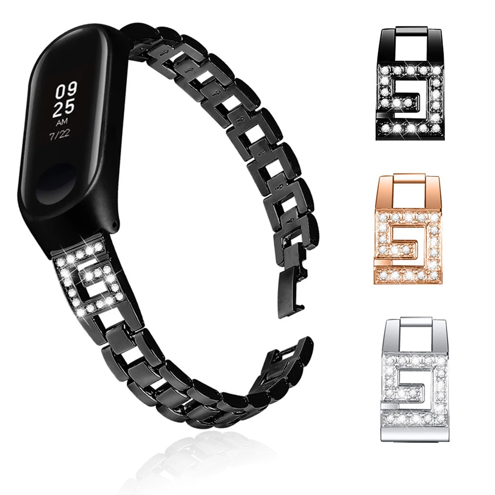 Браслет на запястье из нержавеющей стали для Xiaomi Mi Band 4 3 | Наручные часы