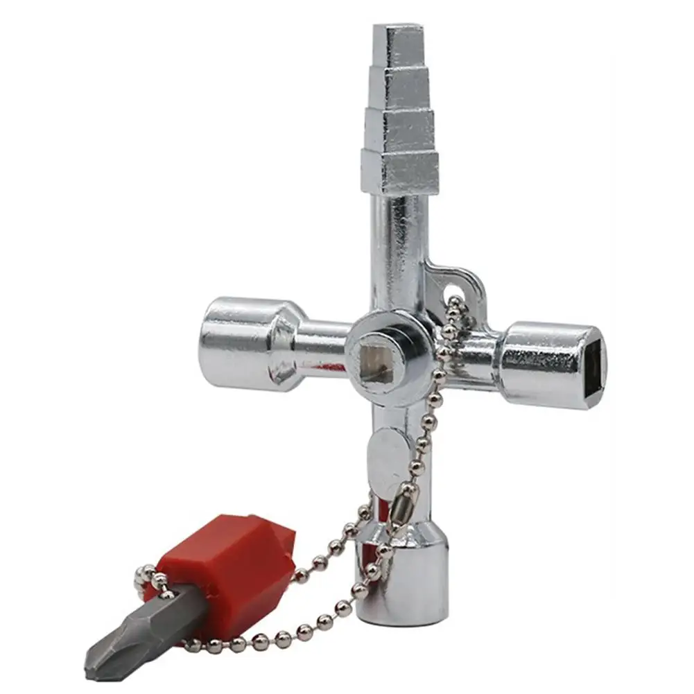 Multifunctional 4 Ways Universal Triangular Square Cross Key Wrench For