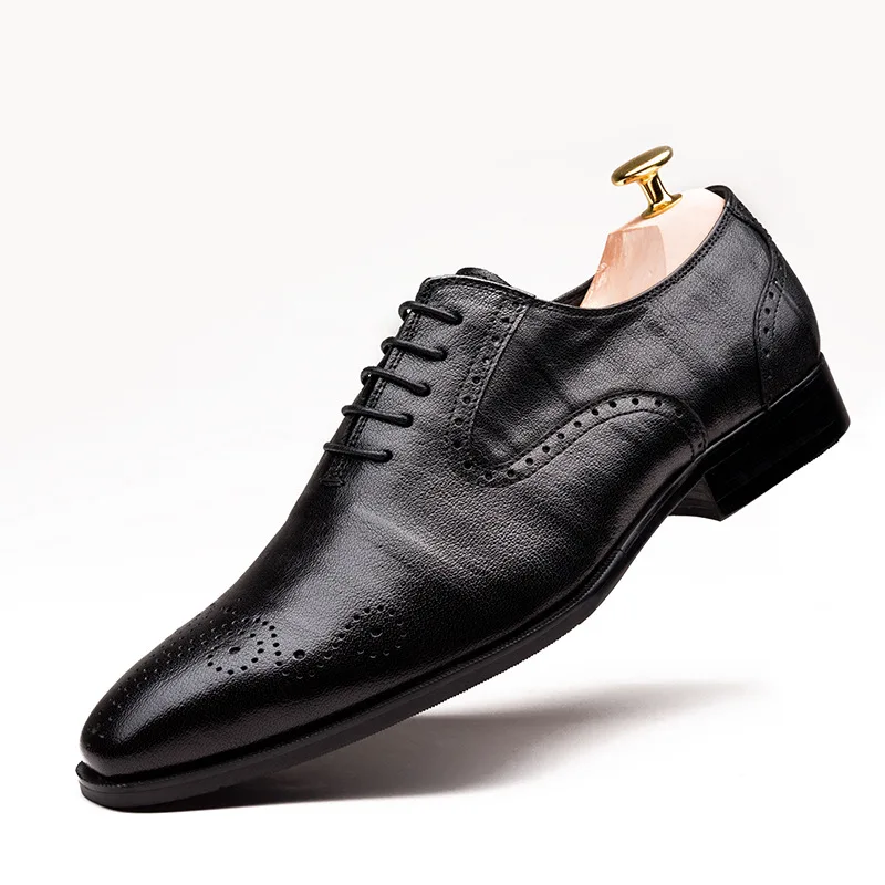 

Men's Leather Shoes Formal Wear Leather Shoes Men's Tongue Ring Wedding Shoes Zapatos De Hombre Leather Comfortable