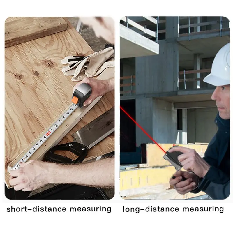 2 in 1 30M Laser Rangefinder LCD Digital Tape Measure Distance Measurer Meter Range Finder Infrared Construction Gauging Tool 2 in 1 30M Laser Rangefinder LCD Digital Tape Measure Distance Measurer Meter Range Finder Infrared Construction Gauging Tool