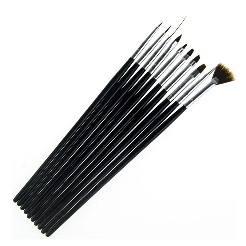 10 шт инструментов для ногтей Кисти маникюра акриловые Нейл арт лайнер ручка