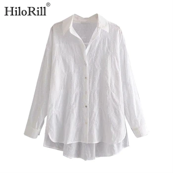 

Women Fashion Cotton Embroidery Blouse Casual Long Sleeve Top Female Turn Down Collar Loose Blouses Shirts Camisas Mujer