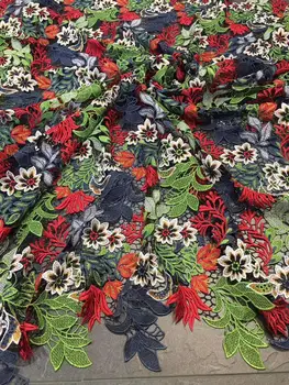 

Hot Sale New Water-soluble Embroidery Lace Fabric High Quality French Mesh Lace Africa Nigeria Lace Dress / Skirt / Women Fabric