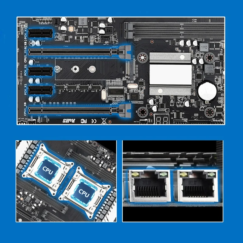 X79-S8 двойная материнская плата LGA2011 E-ATX USB3.0 SATA3.0 M.2 NVME SSD 256 ГБ DDR3 RAM поддержка памяти