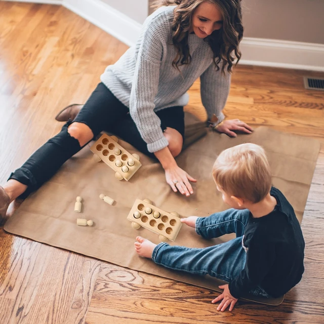 Montessori Wooden Toys for Children Puzzle Game Cartoon Wood Peg Dolls Educational Toy Car Newborn Baby Blocks Christmas Gifts 5