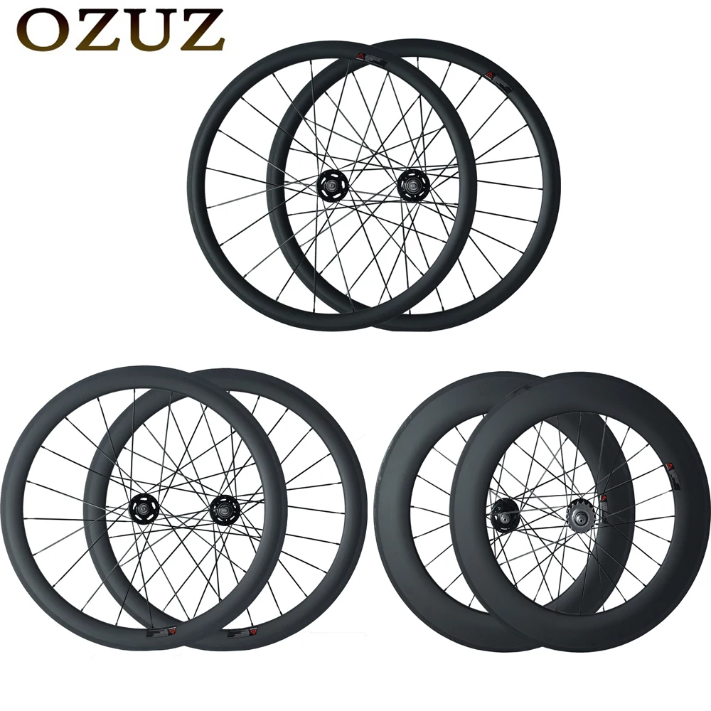 

OZUZ A165SBT/A166SBT Front Rear 38 50 88mm Road Bike Wheels Carbon Wheels Track Fixed Gear Single Speed 23mm Wide Carbon Road