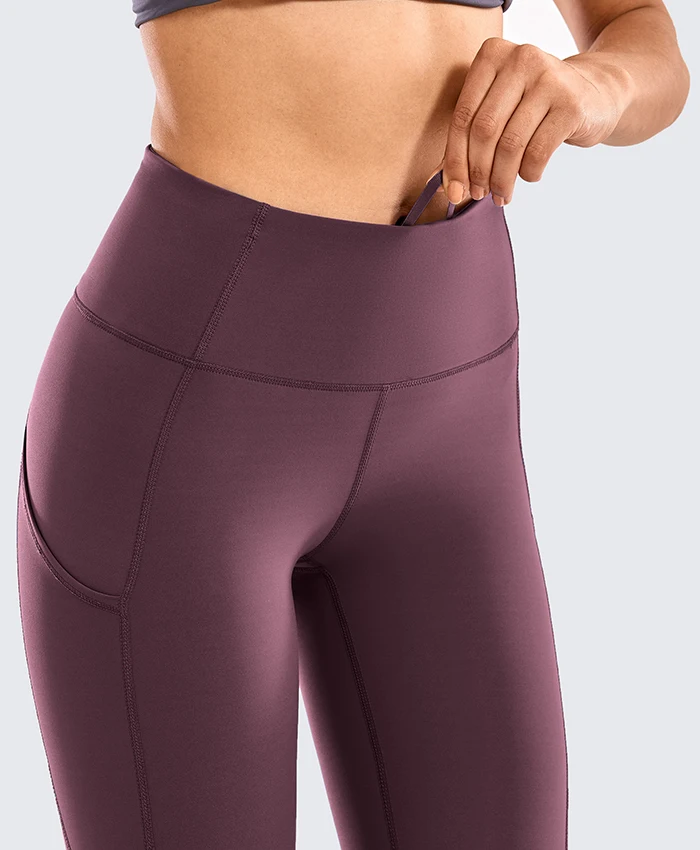 SYROKAN Женские Дышащие Роскошные штаны для йоги с высокой талией и карманами спортивные Леггинсы-28 дюймов
