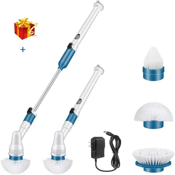 

Electric Spin Scrubber Turbo Scrub Cleaning Brush Charging Cordless Adjustable Waterproof Cleaner with Extension Handle Brush
