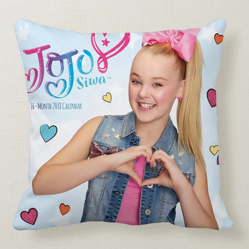 Маленькие милые девушки JOJO SIWA Happy розового цвета для девочек с принтом и кружевом Подушка диванная автомобиля кровать диван-Подушка Чехол Спальня украшения чехол для подушки - Цвет: 13