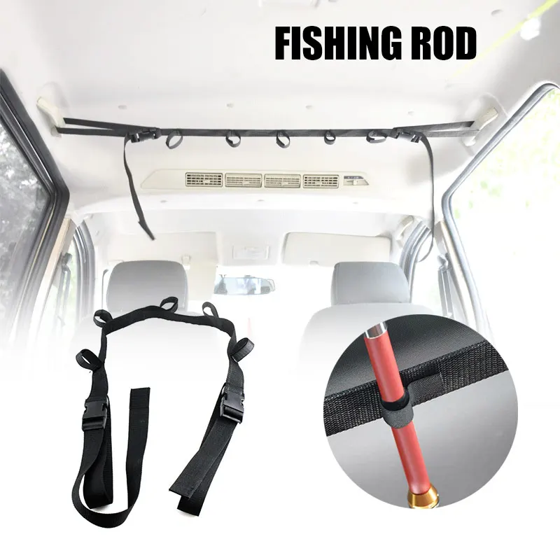

Nylon Rod Holder Wear Resistant Car Fasten Organize Belt Strap with Tie JA55