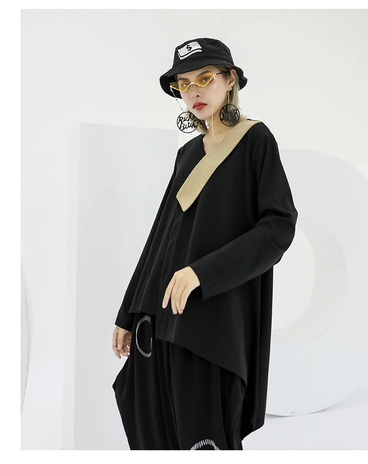 Ins Hot Asymmetric Tops Korean Ladie Tops Womens Korean Long T Shirts Harajuku Streetwear Female Oversized Tshirts SA420S30