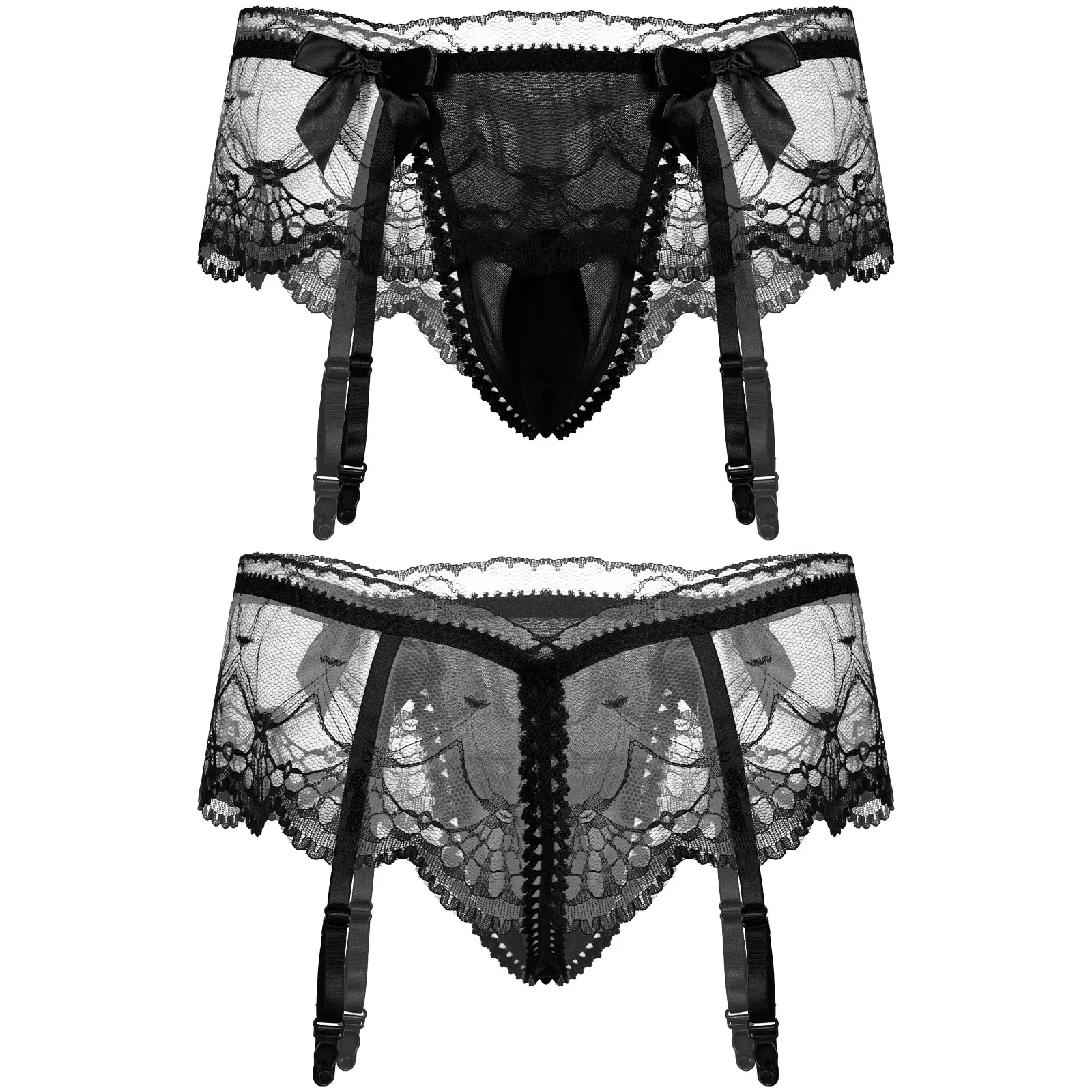 Men's Sexy Lace G-String Pouch Panties