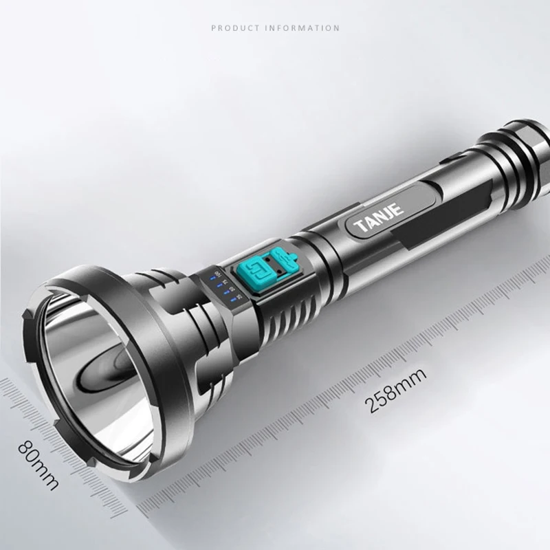 Super Powerful Led Flashlight Rechargeable ABS Flashlight Xenon Long-Range Flashlight Camping Outdoor Adventure Flashlight 2022