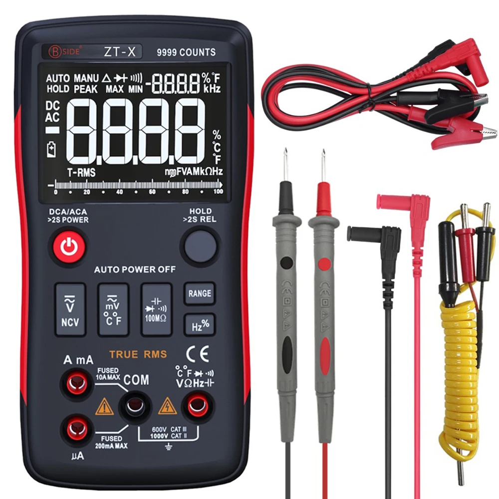 US $27.99 Bside Digital Multimeter TrueRms 9999 Counts 3Line Display Analog Tester Voltmeter Capacitor Temp Meter Ammeter Better Rm409b