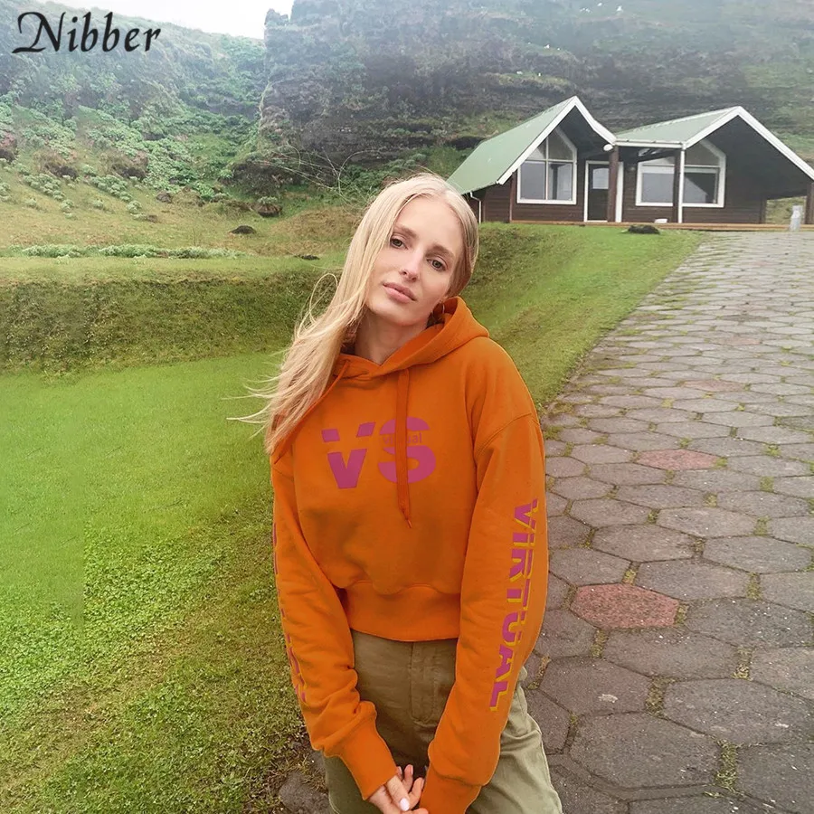 

Nibber autumn hot Hooded Sweatshirt Women's Long Sleeve Soft Loose Slim Basic Active Wear Fashion Sweet Casual Sweatshirts mujer