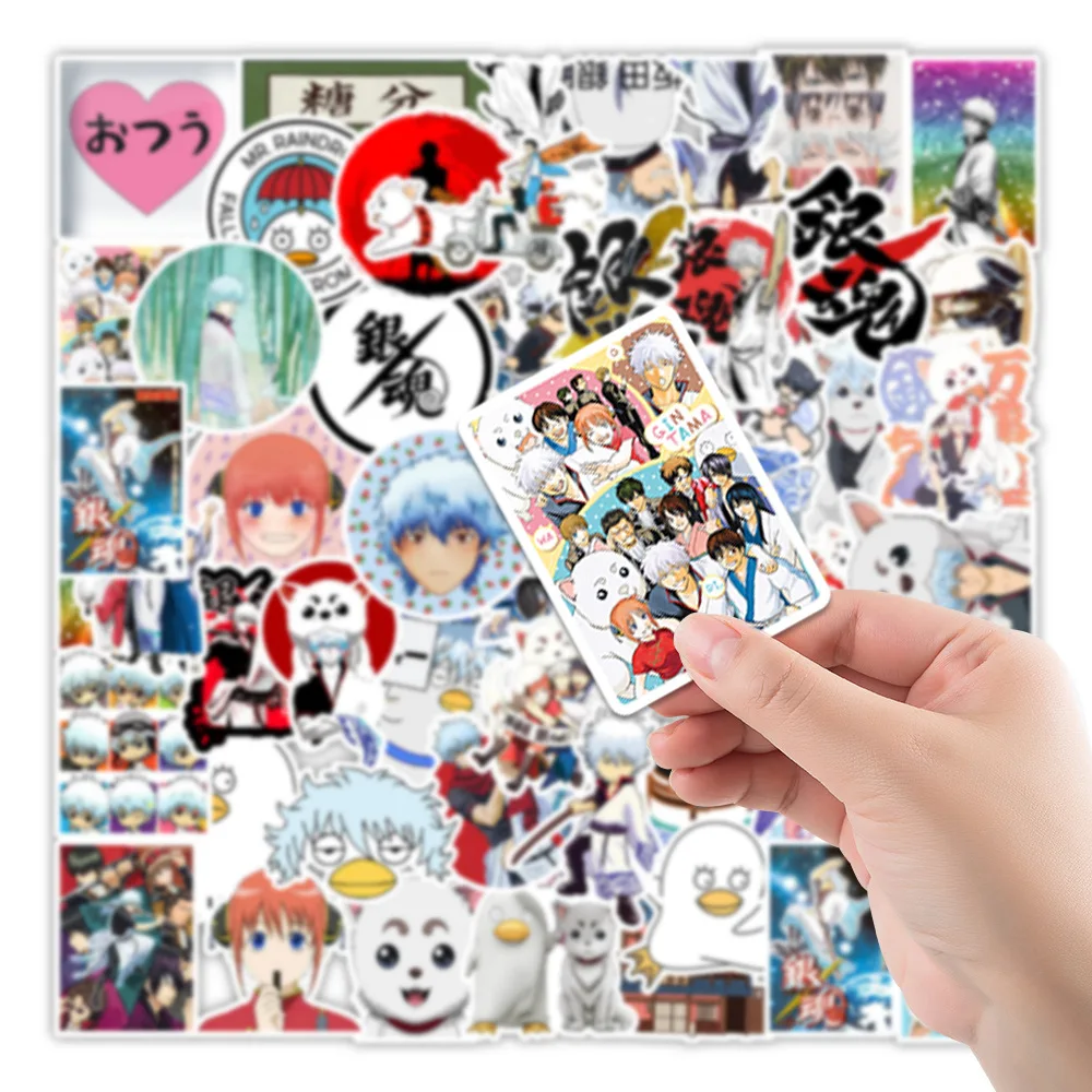 10/50Pcs Funny Anime GINTAMA Stickers Cartoon Toys For Children Motorcycle Luggage Laptop Bicycle Skateboard Pegatinas Sticker