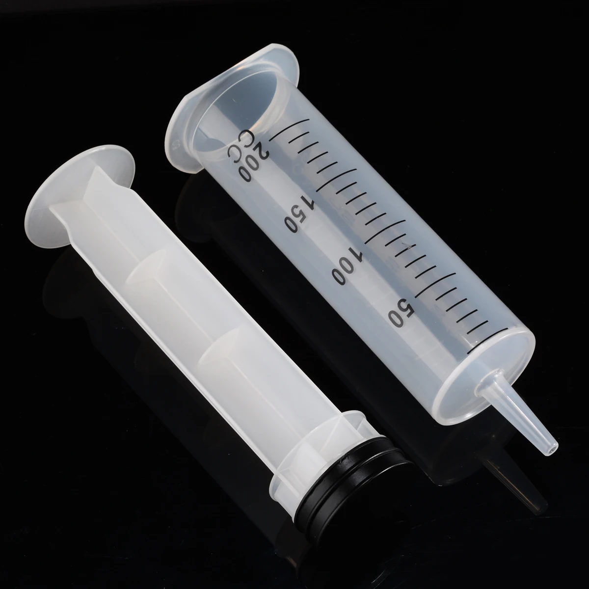 200ml Syringe Plastic Syringe Reusable Hydroponics Nutrient Pump Oil Measuring with 1m Silicone Tube Measuring Syringe
