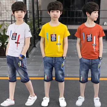 

Sport Suits Teenage Summer Boys Clothing Sets Short Sleeve T Shirt & Pants Casual 4 6 7 8 9 10 12 13 15 Years Child Boy Clothes