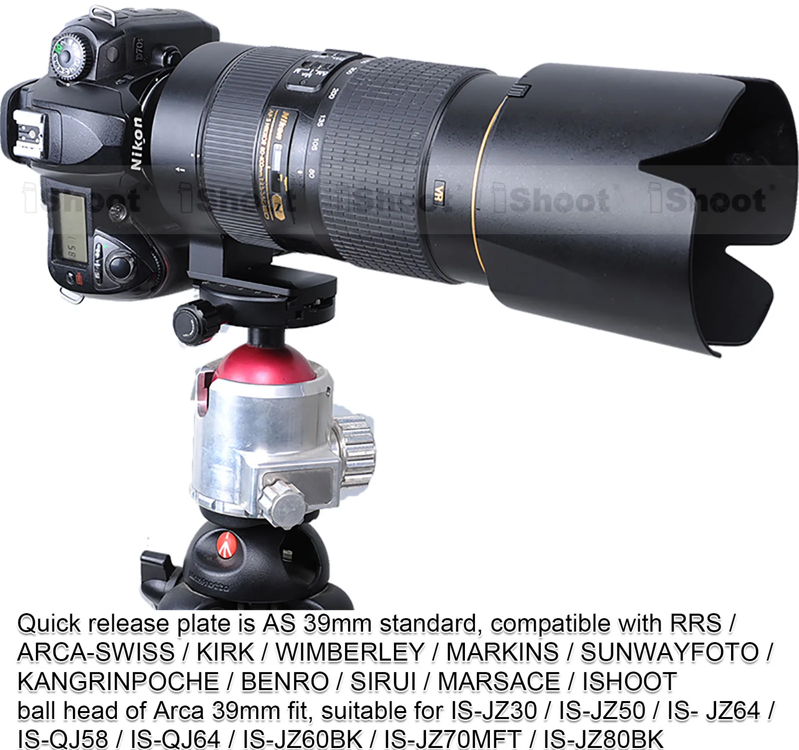 Крепление для штатива с воротником-стойкой для объектива Nikon AF-S 80-400 мм f/4,5-5,6G ED VR N-Bottom is camera Quick Replease Plate feature
