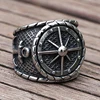 Cool Viking Pirate Compass Ring Nordic Stainless Steel Locomotive Anchor Ring Men's Retro Sailor Amulet Jewelry ► Photo 2/6