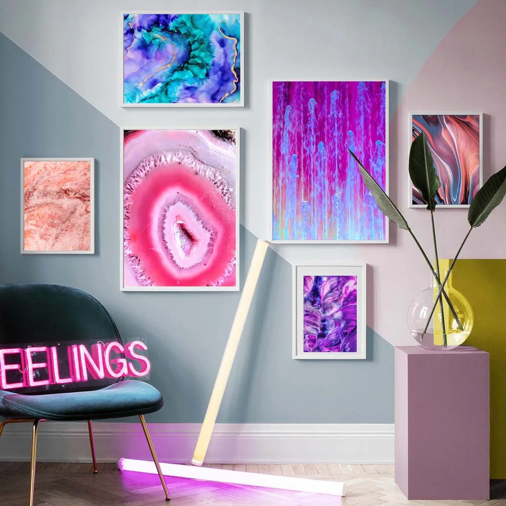 Abstract Art Agate Colorfu Texture Modern Nordic Posters and Prints Wall Canvas Painting Pictures for Living Room Decor | Дом и сад