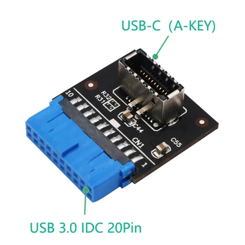 

Type C USB3.1 Front Panel Socket USB 3.0 19 Pin to TYPE-E 20Pin Header Extension Adapter for Motherboard PC Connector Riser