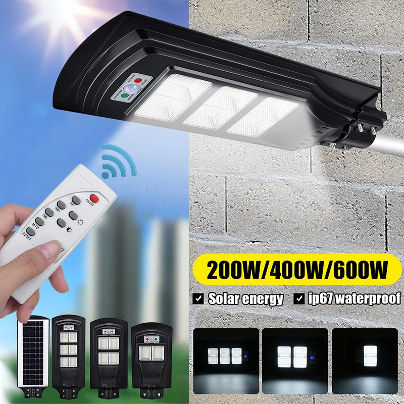 

IP67 200W/400W/600W LED Solar Light Outdoor Solar Lamp Radar PIR Motion Sensor Wall Light Solar Light Powered Garden Street Lamp