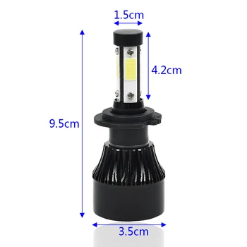 

4-Side Chip H7 LED Car Headlight Light Kit Bulb 1800W 270000LM 6000K Cool White Up To 50,000 Hours Of Light