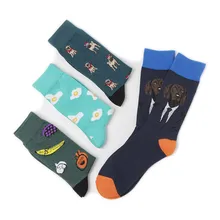 Носки с мультипликационным принтом, арбуз, яйцо в пачке, банан, яблоко, цветы, груши, модные спортивные повседневные милые забавные женские хлопковые носки